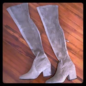 NWOT faux suede over-the-knee boots